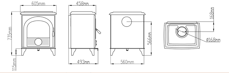 China Supplier Fireplace HiFlame Large Output Wood Burning Stove AL910