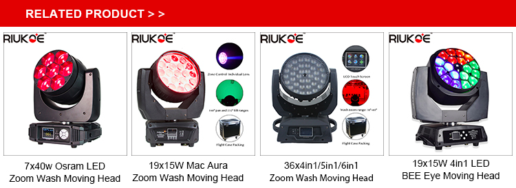 dj led stage light beam zoom wash dmx RGBW dmx 19x15w aura moving head led