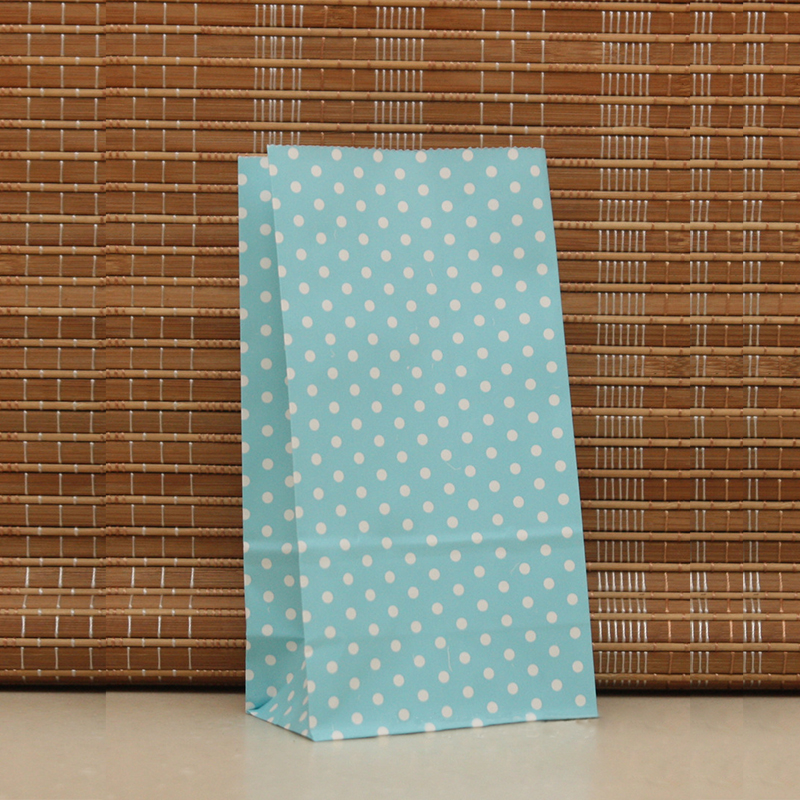 Striped Polka Dot Paper Gift Bags Tea Powder Nut Food Cookie Packaging Bags Gift Sweet Candy Handle Bag For Children