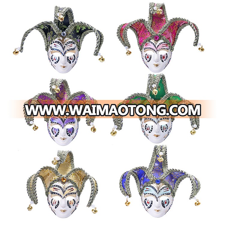 PoeticExst 6pcs/Set Luxury Mini Halloween Horror Mask,Pearl Bell Edge Halloween Scary Mask,Mascaras Halloween Mask