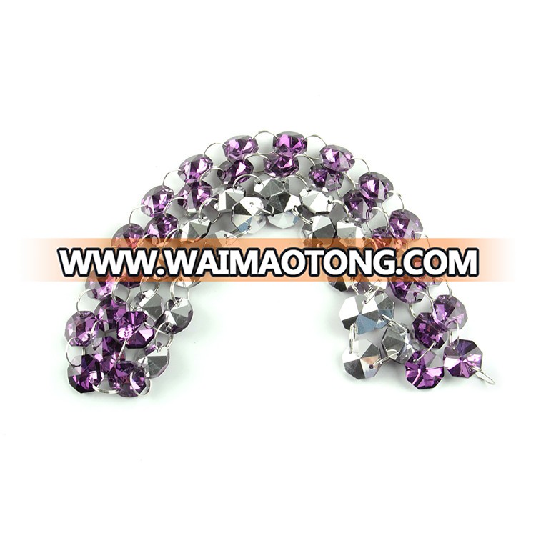 Amethyst with silver back 14mm crystal garland strands with silver rings for beautifully decorated wedding best seller