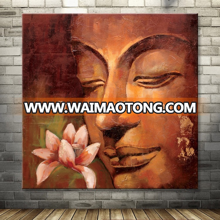 handmade Buddha figure canvas oil painting for sale