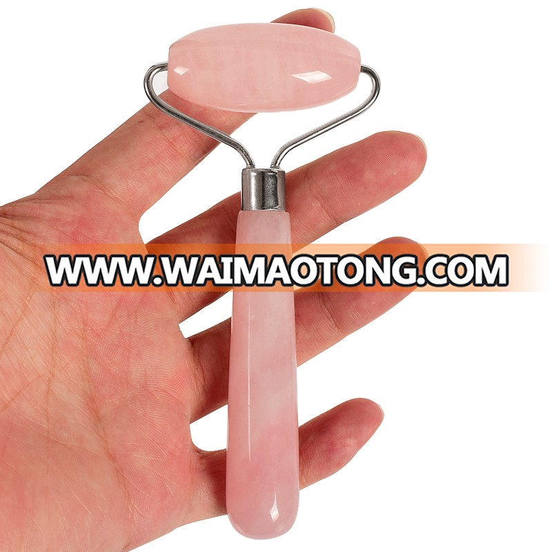 wholesale natural rose quartz jade facial roller massager roller