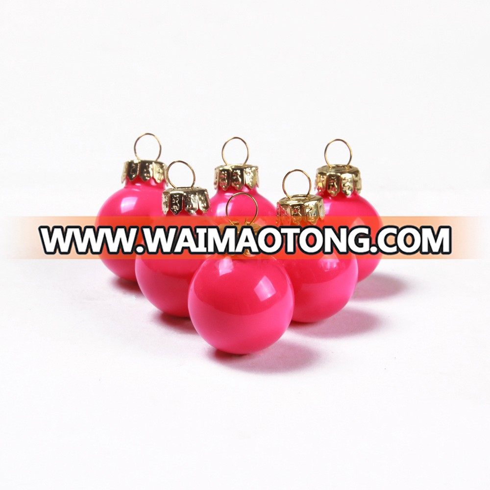 25mm Christmas Decorations Glass Color Ball With Custom Logo Packaging