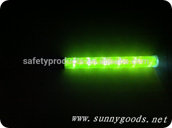 green color led flashing light traffic baton