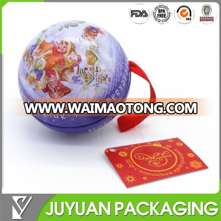 unique tins containers gift tin, tin can packaging with ball shape