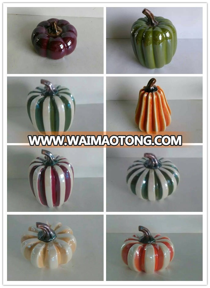 painting a ceramic pumpkin