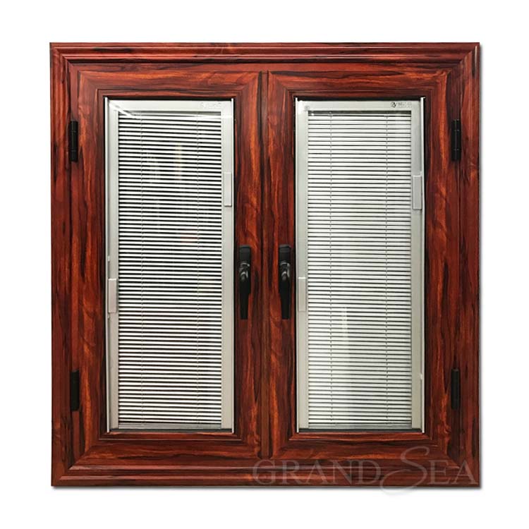 Aluminium rolling shutter windows with competitive factory price casement window with blinds