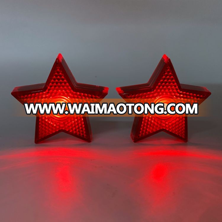 Factory price customized LOGO star shape outdoor warning safety flashing LED bike light