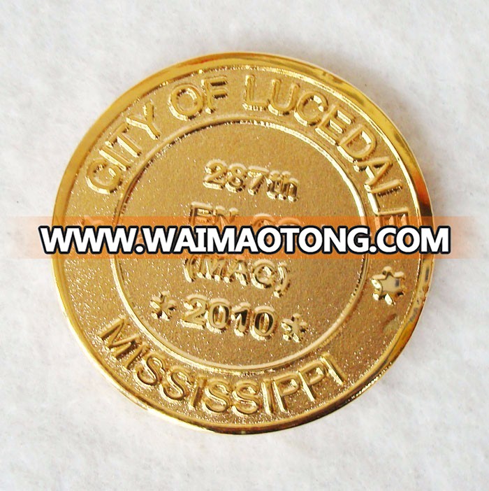 Gold metal finished custom challenge coin