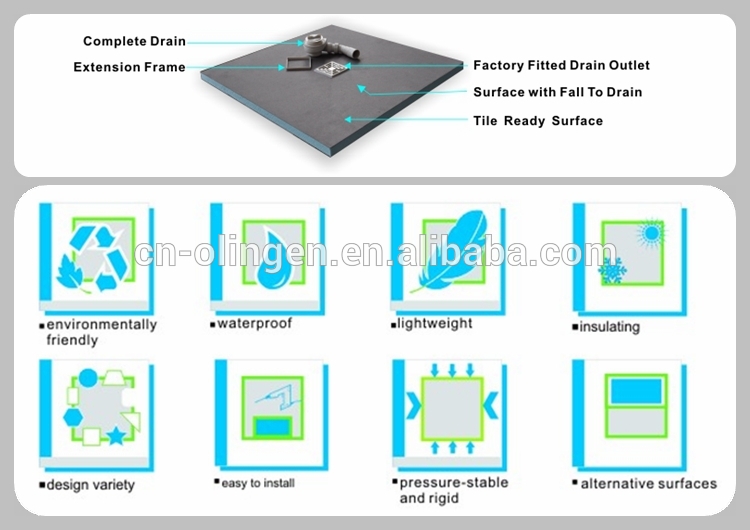 XPS fiberglass shower base shower tray shower pan