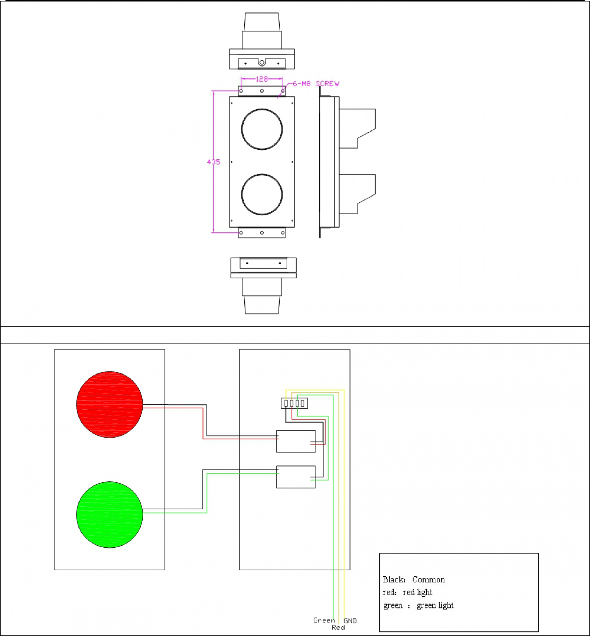 High brightness 120mm led red green traffic signal light