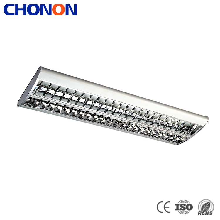 Surface Mounted Aluminum Louver Office Grille Lighting With LED Tube Or Fluorescent T5 Tube