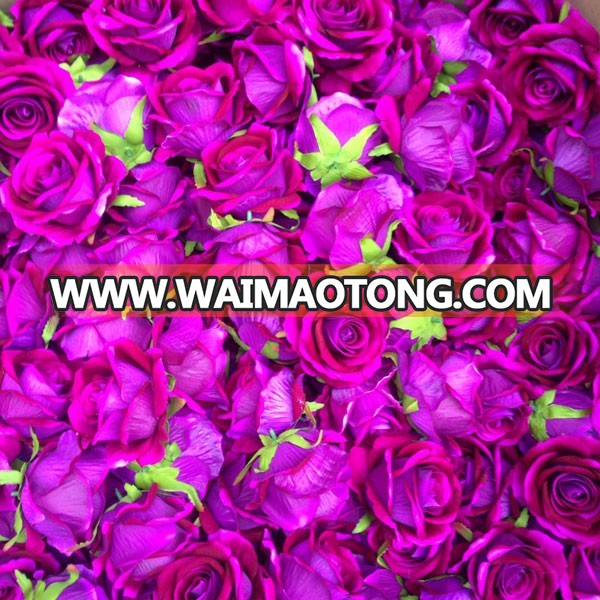 Single stem silk velvet artificial rose flower