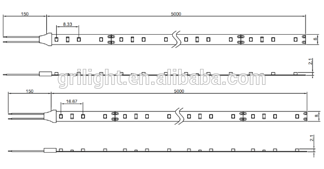 High quality 2700k 2500k 24w per meter dc12v ul listed led strip for usa and ca