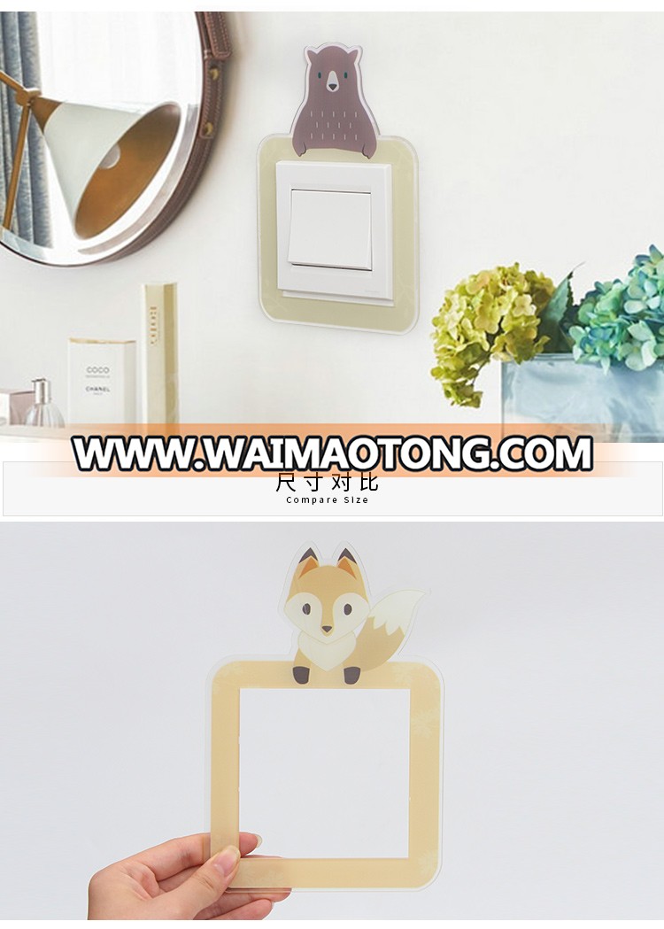 ROOGO wholesale cheap resin wall decor European animal light single switch sticker