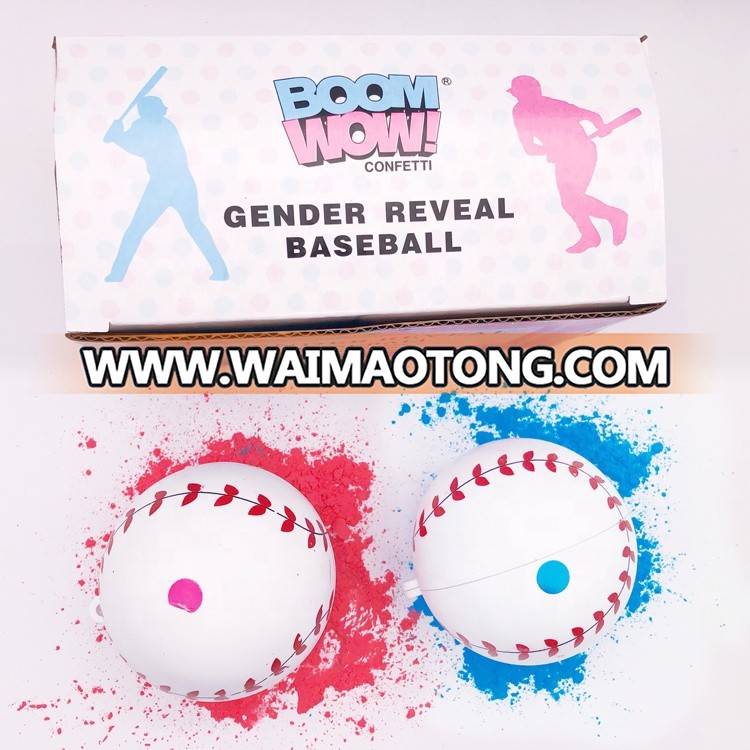 Boomwow Party Supplies Gender Reveal Blue Pink Baseball New Gender Reveal Party Ideas 2pcs in a Box