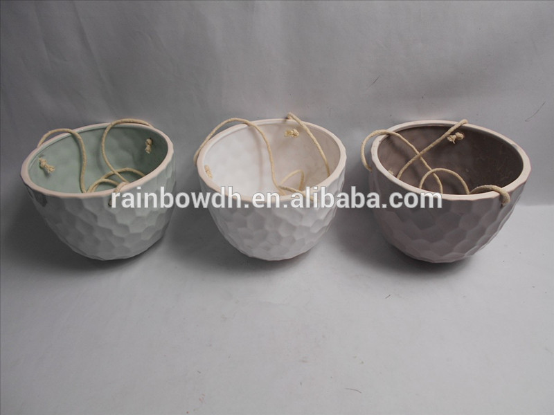 Wholesale hanging ceramic flower pot for decoration home