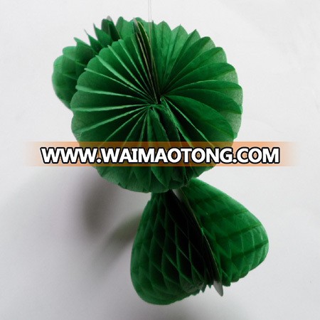 Hot Sale Saint Patrick's Day Clover Paper Honeycomb Hanging Decorations /Tissue Paper Decoration