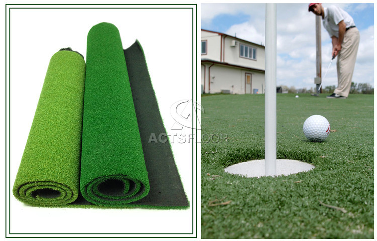 C24 Two Color 15mm Curl Golf Gateball Artificial Grass Turf