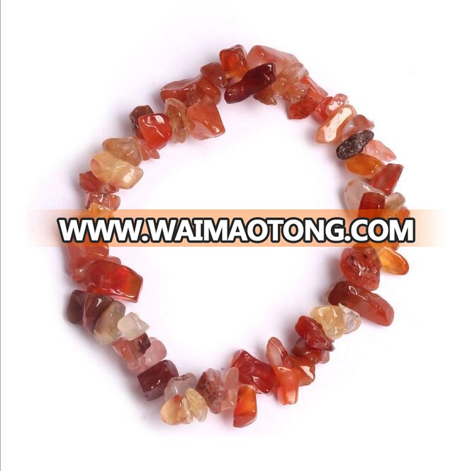 wholesale natural semi precious stone chips bead bracelet jewelry