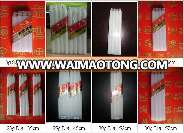 9g to 95g white natural factory religious candle