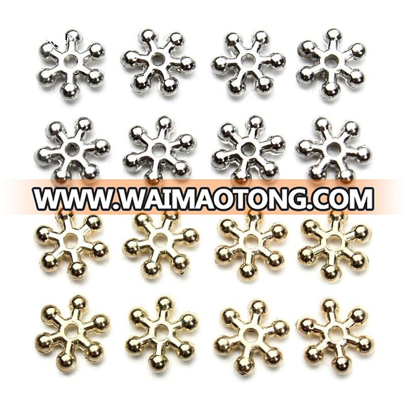 8mm Silver/Gold Snowflake CCB Plastic Spacer Beads for Jewelry Making