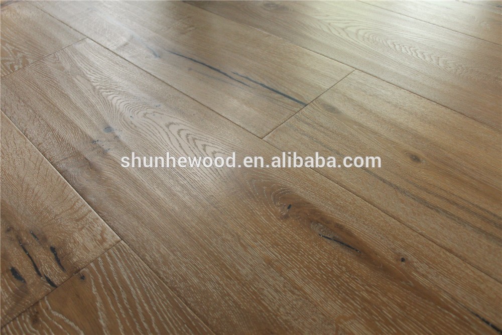 Hand Scraped Brushed Smoked Knots Raised Stained Oil Finishing Wide Plank 6mm Oak Timber Flooring Engineered Oak Wood Flooring