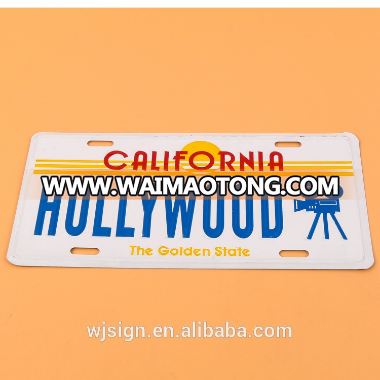 Reflective Embossed Aluminum Metal Decorative Custom Car License Plate