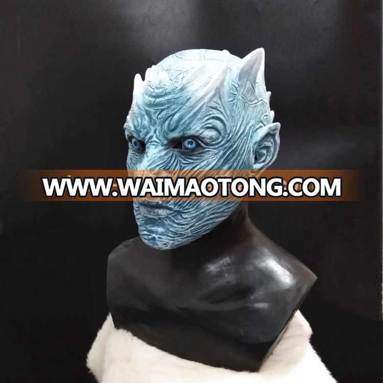 2017 Newest Design Hot Sale Night's King Rubber Mask Game of Thrones White Walker Cosplay High Quality Latex Handmade Mask