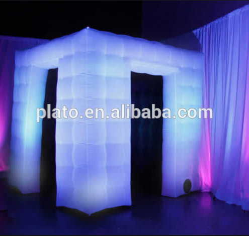 Oxford cloth inflatable cube photo booth with led for outdoor