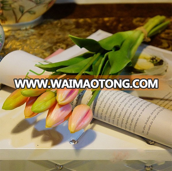 Hot sale real touch artificial tulip bouquet for home decoration