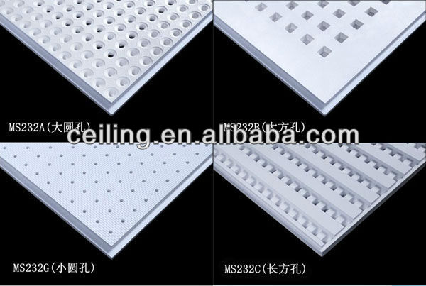 MS Sound- absorption Acoustic 60*60 gypsum ceiling tiles prices gypsum board