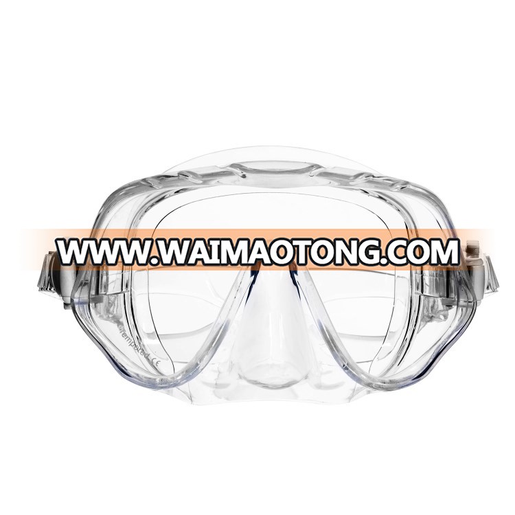 Single Lens Transparent Silicone Frameless Spearfishing Diving Mask