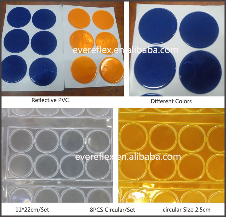 High Visibility PVC Reflective Dot Stickers for Motorcycle Helmet