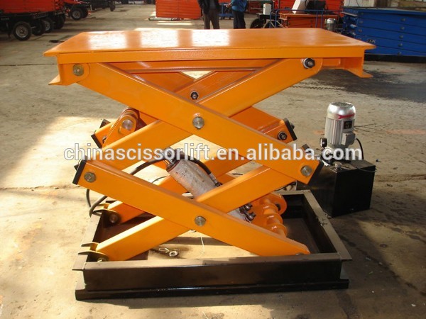 Hydraulic man lift Stationary cargo scissor elevator