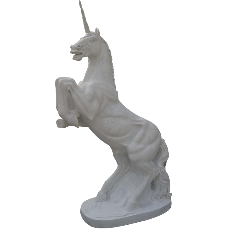 Stone carving unicorn statue