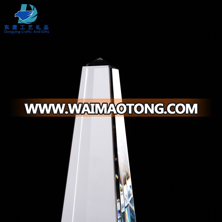 high quality  obelisk optical crystal trophy awards blank for laser engraving