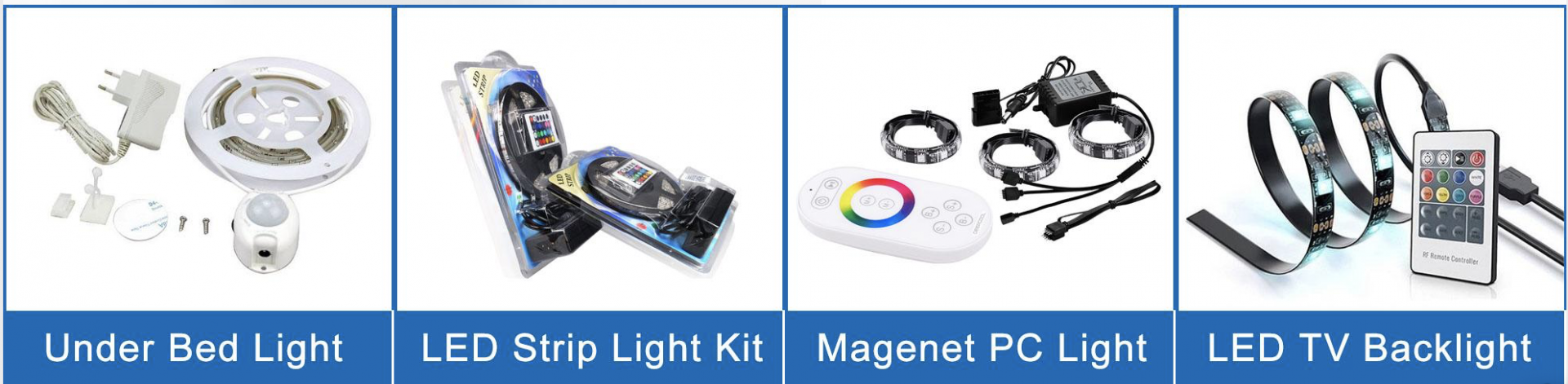 SATA connector Colorful magnet RGB PC LED tape strip light kit for computer case