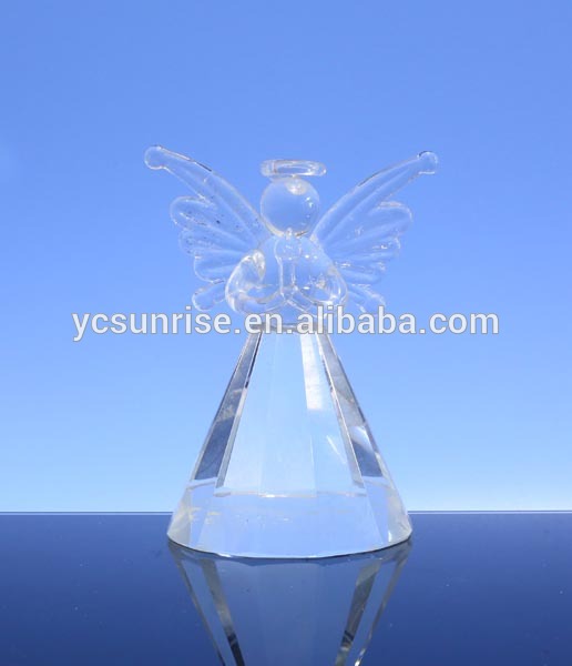 wholesale glass christmas angel ornaments; handblown colored little crystal glass angel