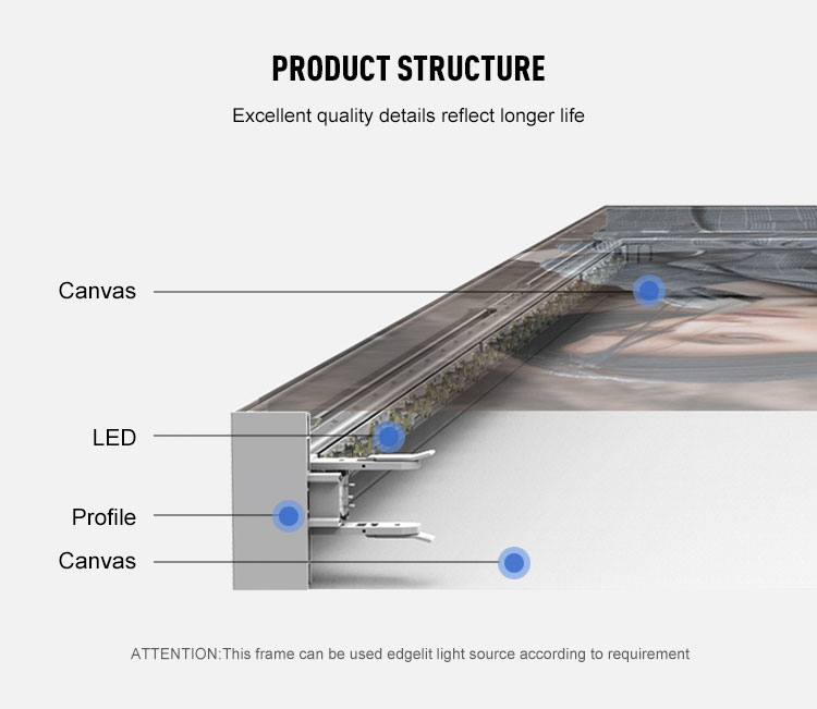 led fabric light box double side easy to instal