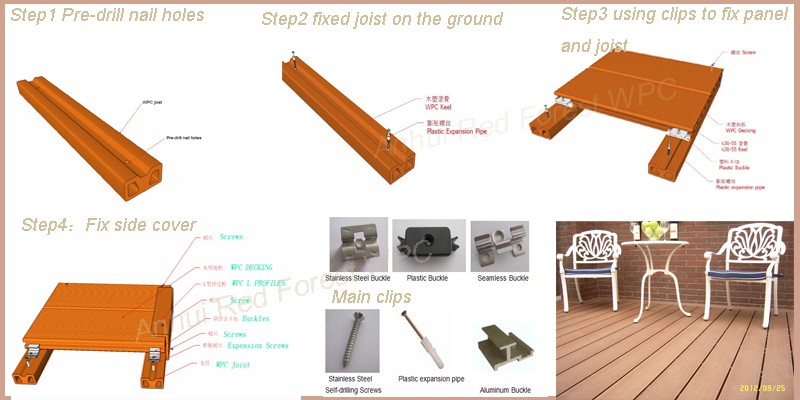 Composite timber outside hollow decking