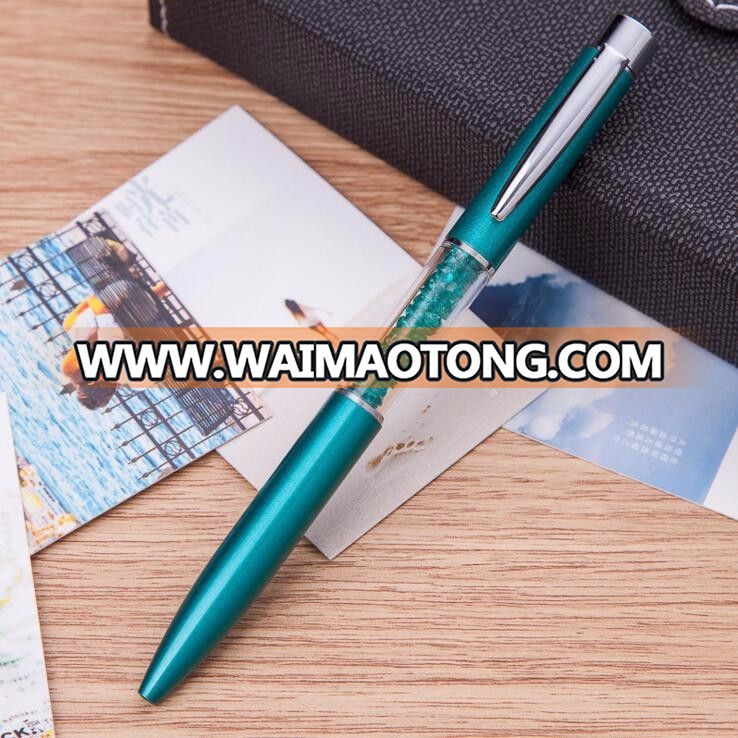 crystal diamond on top metal body promotional advertising ballpoint pen business signature office ball pen