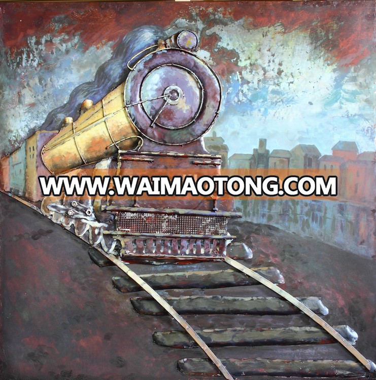 Modern iron Wall Art home Decor Cool old train styles Oil Painting