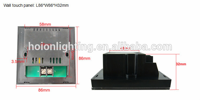 Led Panel Color Temperature Controller ,Wall Mounted CT Led Touch Controller, RF Wireless Led Controller 12V 24V DC, 6A*2Ch