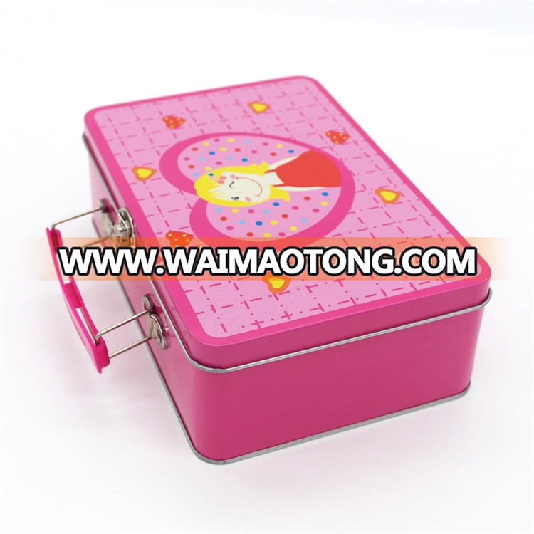 2018 fancy black wholesale plain tin lunch box/custom printed tin lunch box