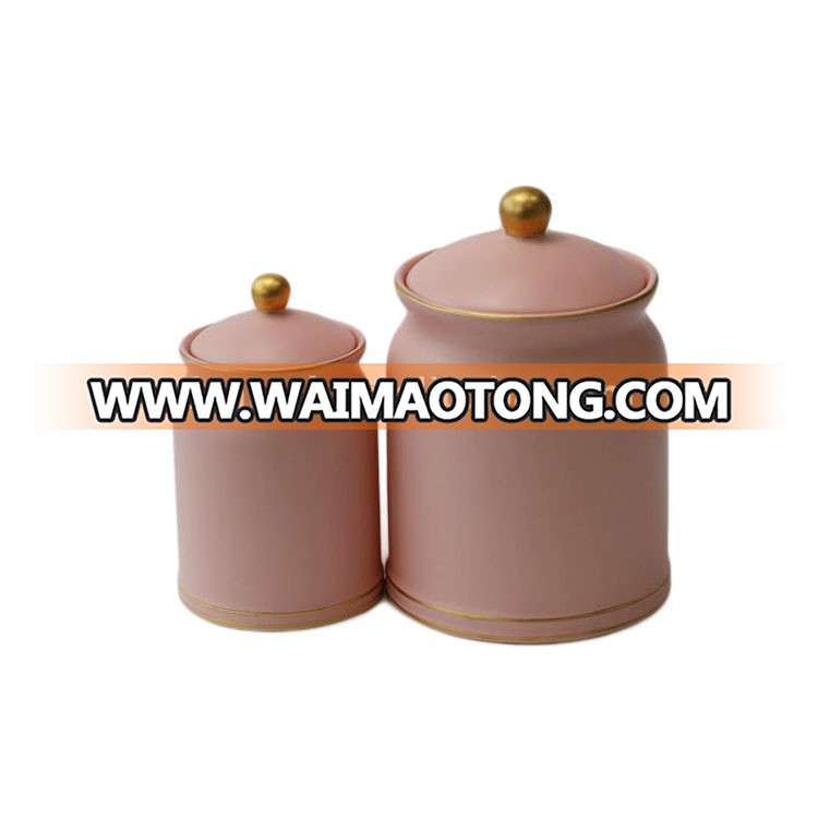 Eco friendly ceramic jar storage food jar with lid wholesale