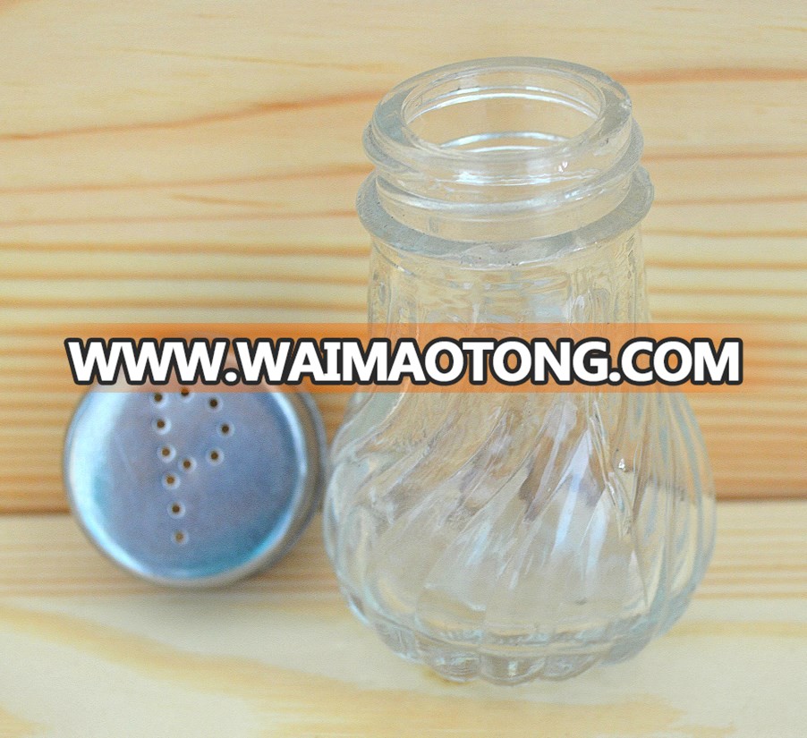 Factory direct production glass condiments jar spice jar salt pepper shakers glass jar