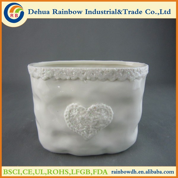 Wholesale white ceramic animal shape flower pot