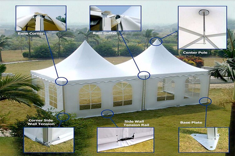 Waterproof PVC Materials 200 People Pagoda Marquee Outdoor